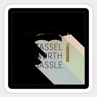 Graduation "Tassel Worth Hassle", Retro Design Sticker